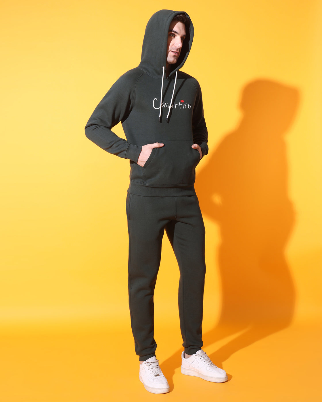 Olive Oasis: Unisex Tracksuit with Raglan Sleeves