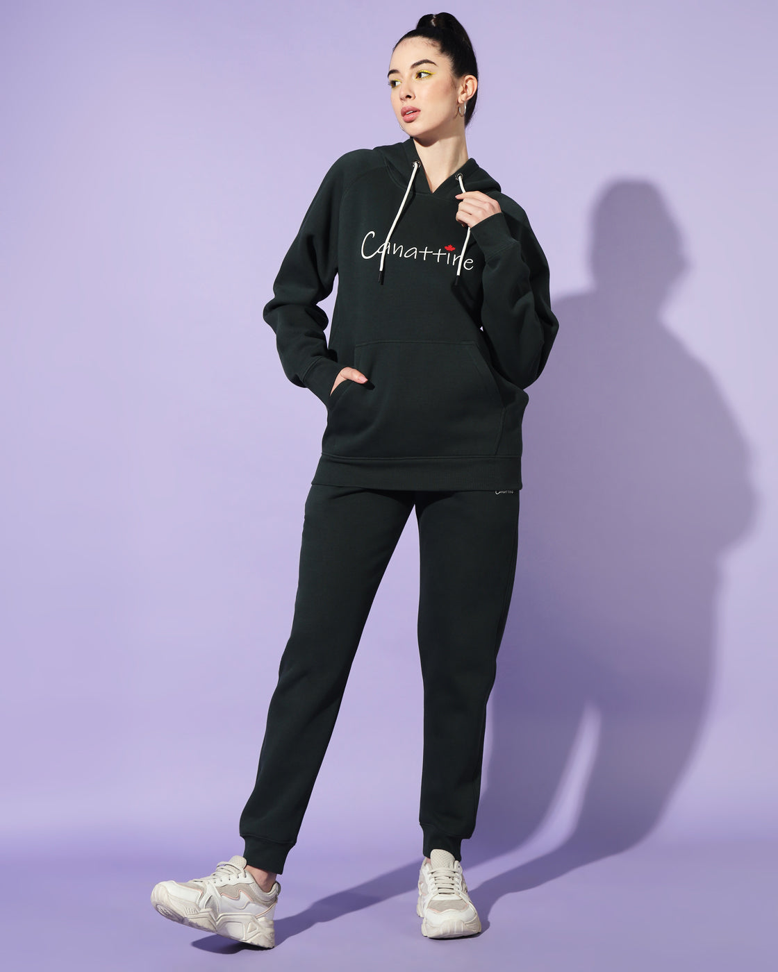 Stealth Navy Unisex Track Suit: Hoodie with Concealed Zip Pocket and Cut & Sew Details