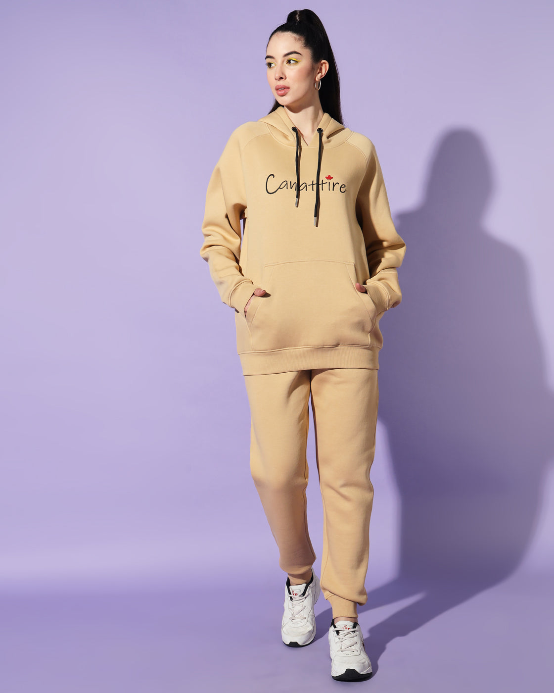 Neutral Chic: Unisex Beige Tracksuit with Raglan Sleeves